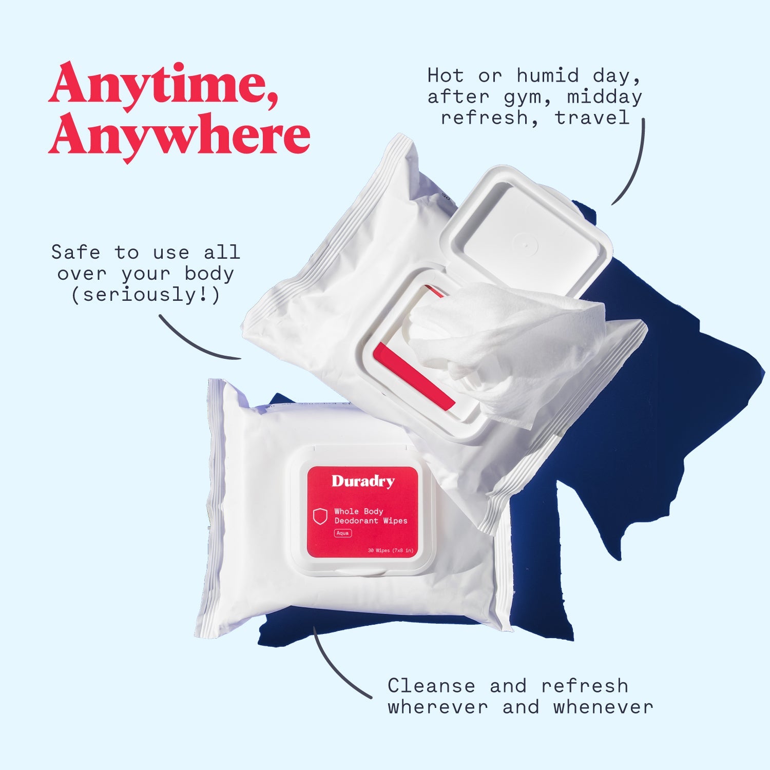 Duradry Whole Body Deodorant Wipes