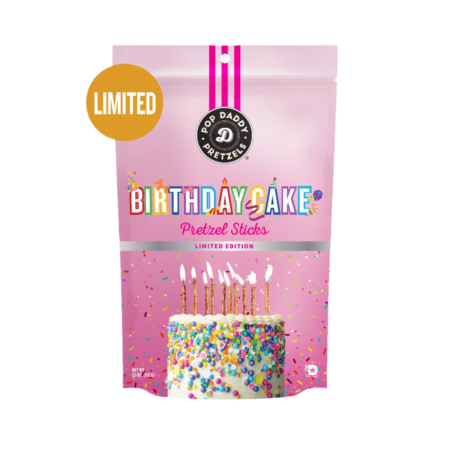 3 Pack Birthday Cake Seasoned Pretzels (Limited Edition)