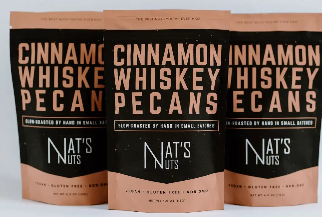 2 PACK NATS NUTS CINNAMON WHISKEY PECANS