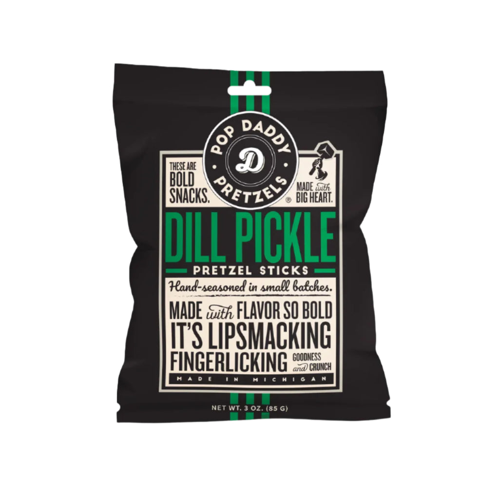 3 Pack Pop Daddy – Dill Pickle Seasoned Pretzels 5.0z