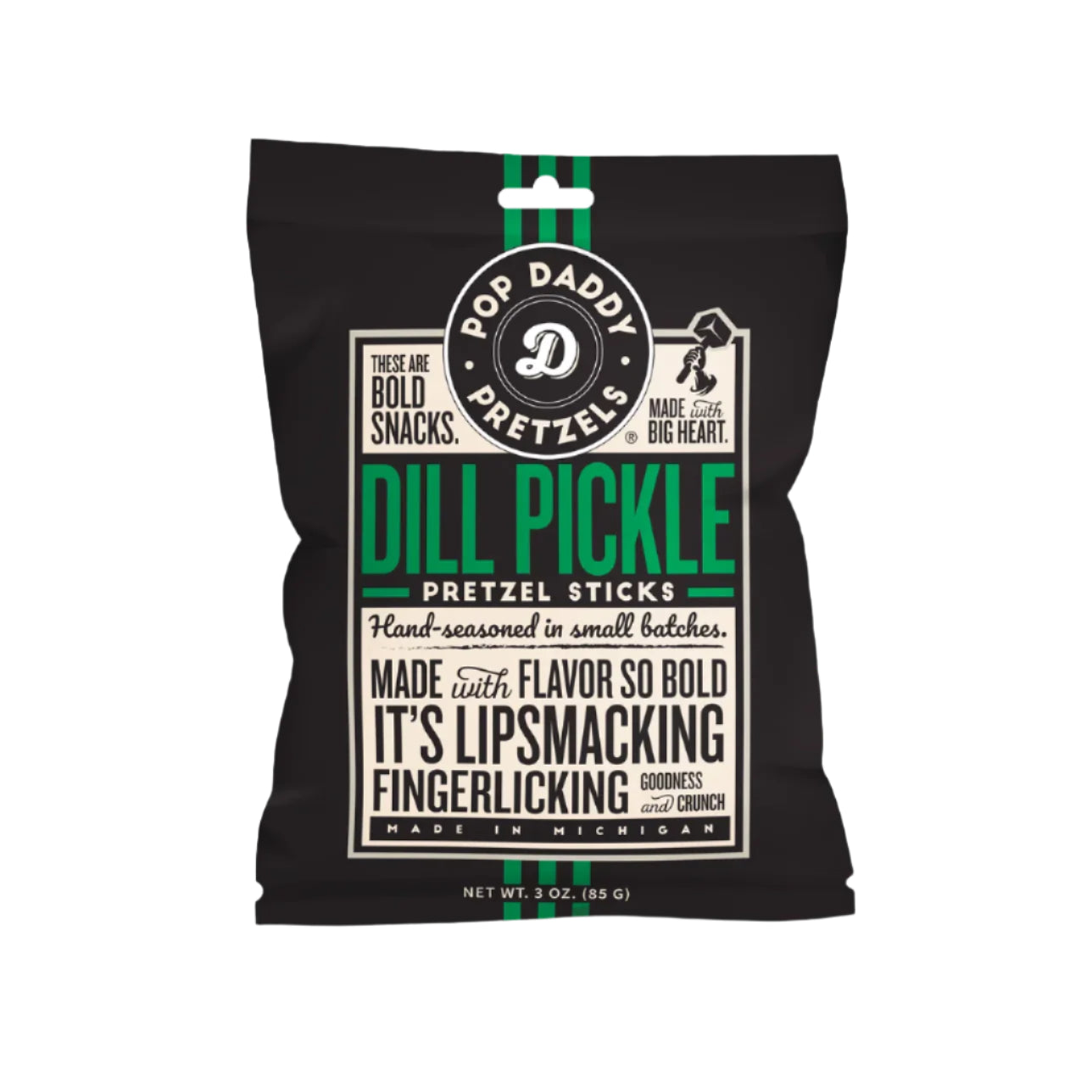 3 Pack Pop Daddy – Dill Pickle Seasoned Pretzels 5.0z