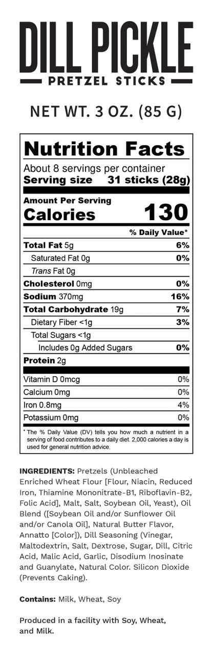 3 Pack Pop Daddy – Dill Pickle Seasoned Pretzels 5.0z
