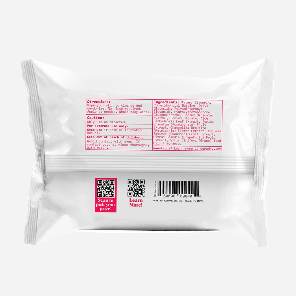 Duradry Whole Body Deodorant Wipes