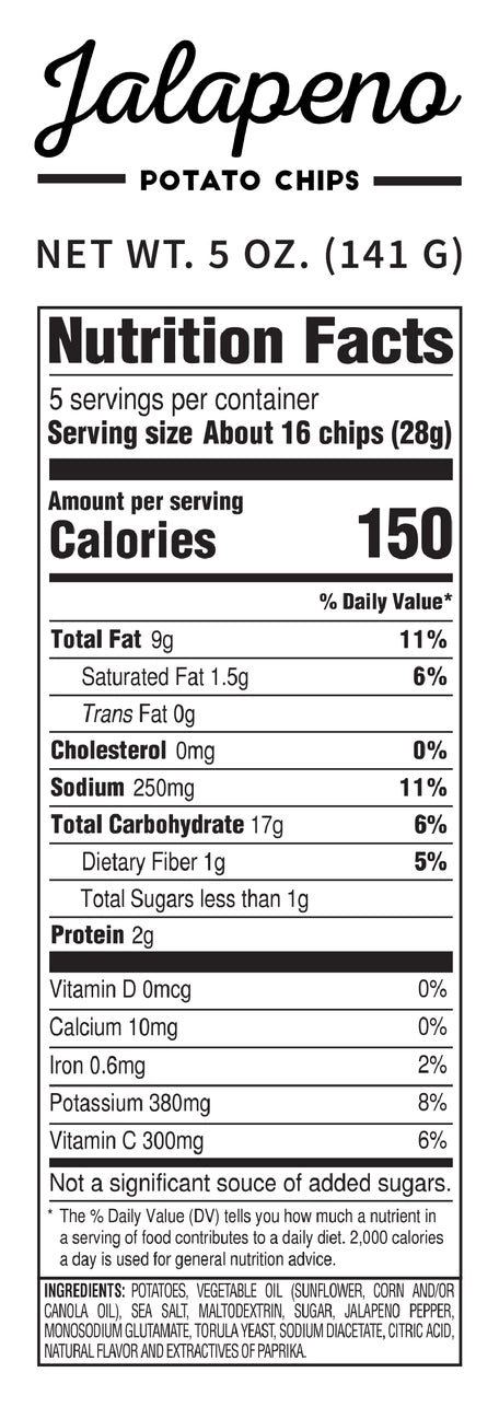 2 Pack Jalapeño Kettle Cooked Potato Chips 5.0 oz