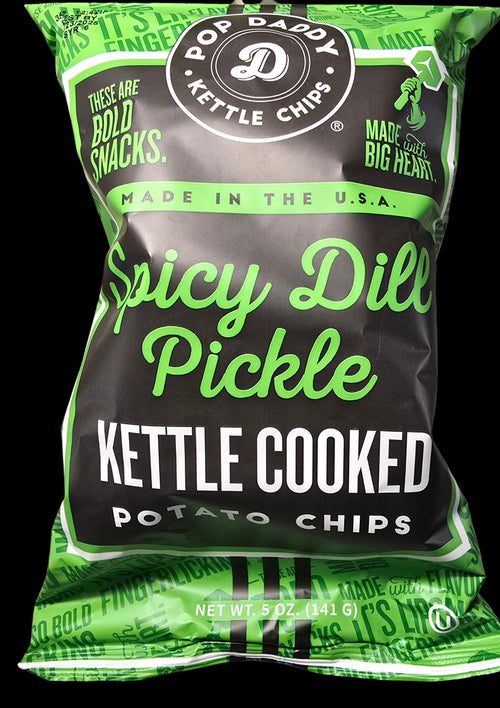 **Bundle Offer** Pop Daddy Spicy Dill Pickle Kettle Cooked Potato Chips 5.0 oz