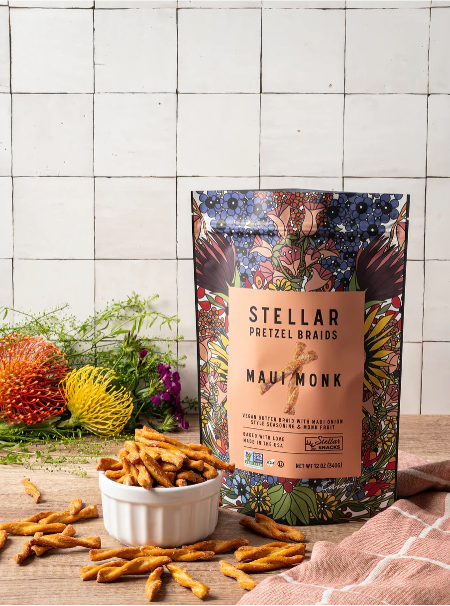 STELLAR BRAID PRETZELS MAUI MONK 5oz - 2 PACK