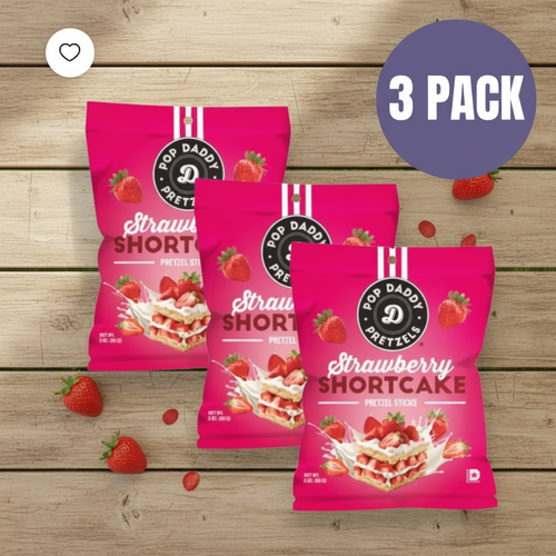 3 Pack Pop Daddy Strawberry Shortcake Pretzels 3oz 🍓🥨