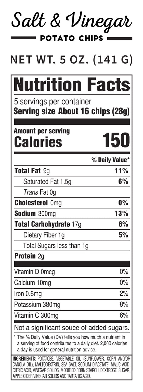 Salt and Vinegar Kettle Cooked Potato Chips 5.0 oz
